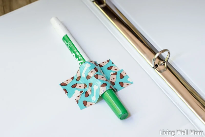 road trip binder with dry erase marker